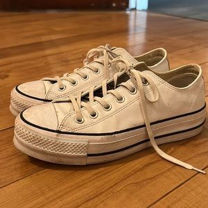 Leather Platform converse